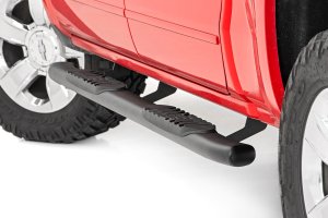 Chevrolet Silverado 2500 HD Oval Nerf Step - Rough Country - Crew Cab - Black - '07-'19